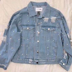 Pearl crop Jean jacket